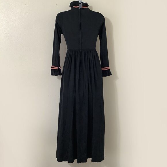 Handmade Vintage Retro Victorian Whimsigoth Witchy Dark Feminine Midi Dress XS - Picture 4 of 8